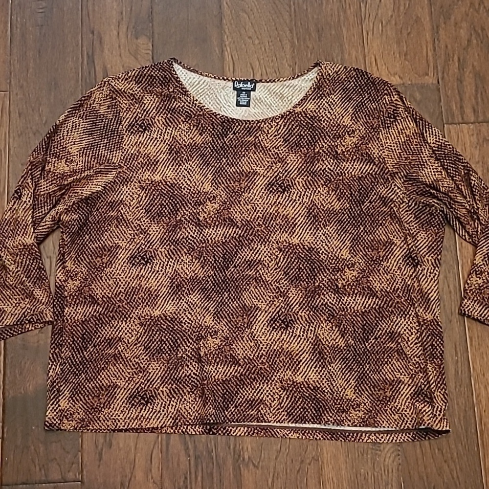 Rafaella women's animal print 3/4 length sleeve shirt size 3X